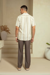 TEXTURED RESORT COLLAR SHORT SLEEVE SHIRT