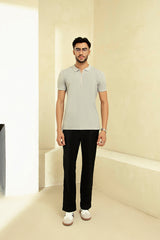 ZIPPER POLO LIGHT GREY