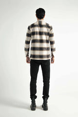 CHECK FLANNEL WOOL OVERSHIRT WITH POCKETS - Mensiox