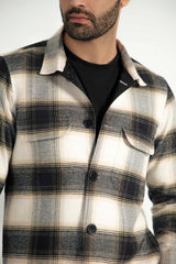 CHECK FLANNEL WOOL OVERSHIRT WITH POCKETS - Mensiox