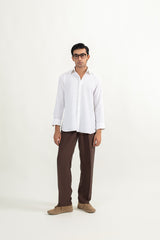 LINEN BUTTON DOWN SHIRT-WHITE