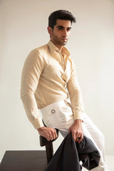 BEIGE CASUAL SHIRT - Mensiox
