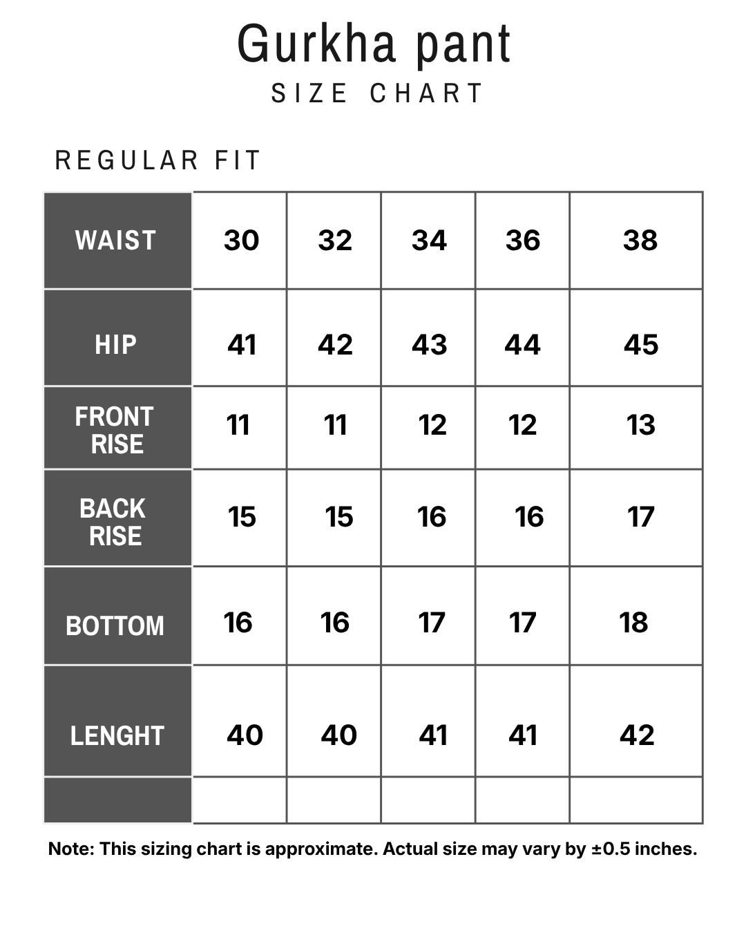 Size Chart