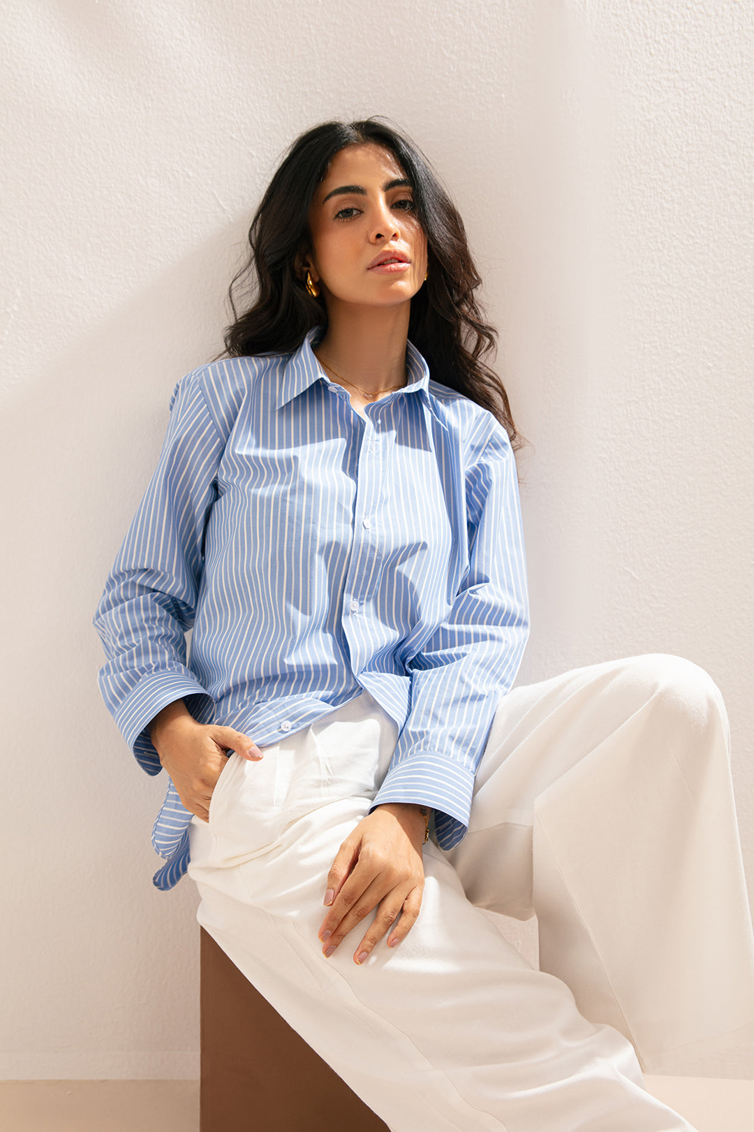 STRIPED SHIRT-BLUE