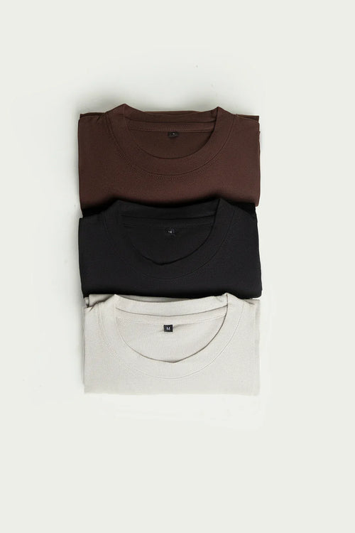 BASIC T-SHIRT PACK OF 3 - Mensiox