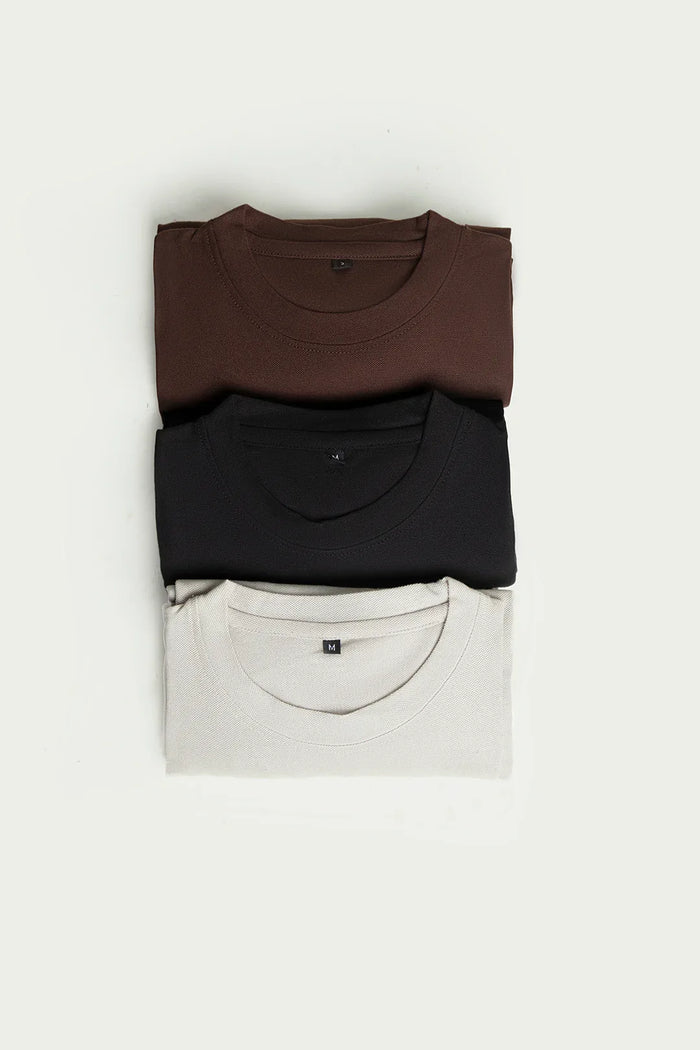BASIC T-SHIRT PACK OF 3 - Mensiox
