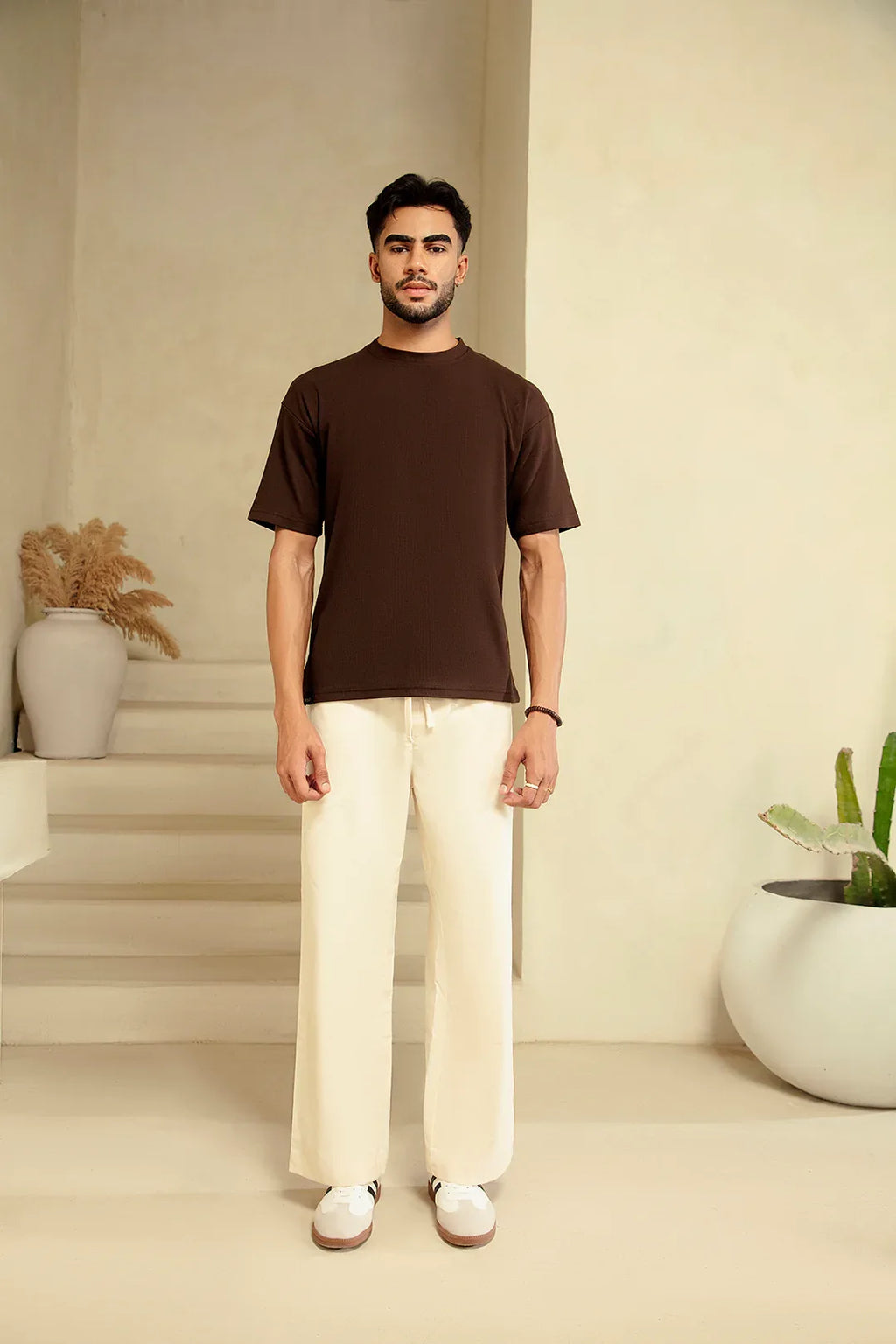 CHOCOLATE BROWN BASIC T-SHIRT - Mensiox