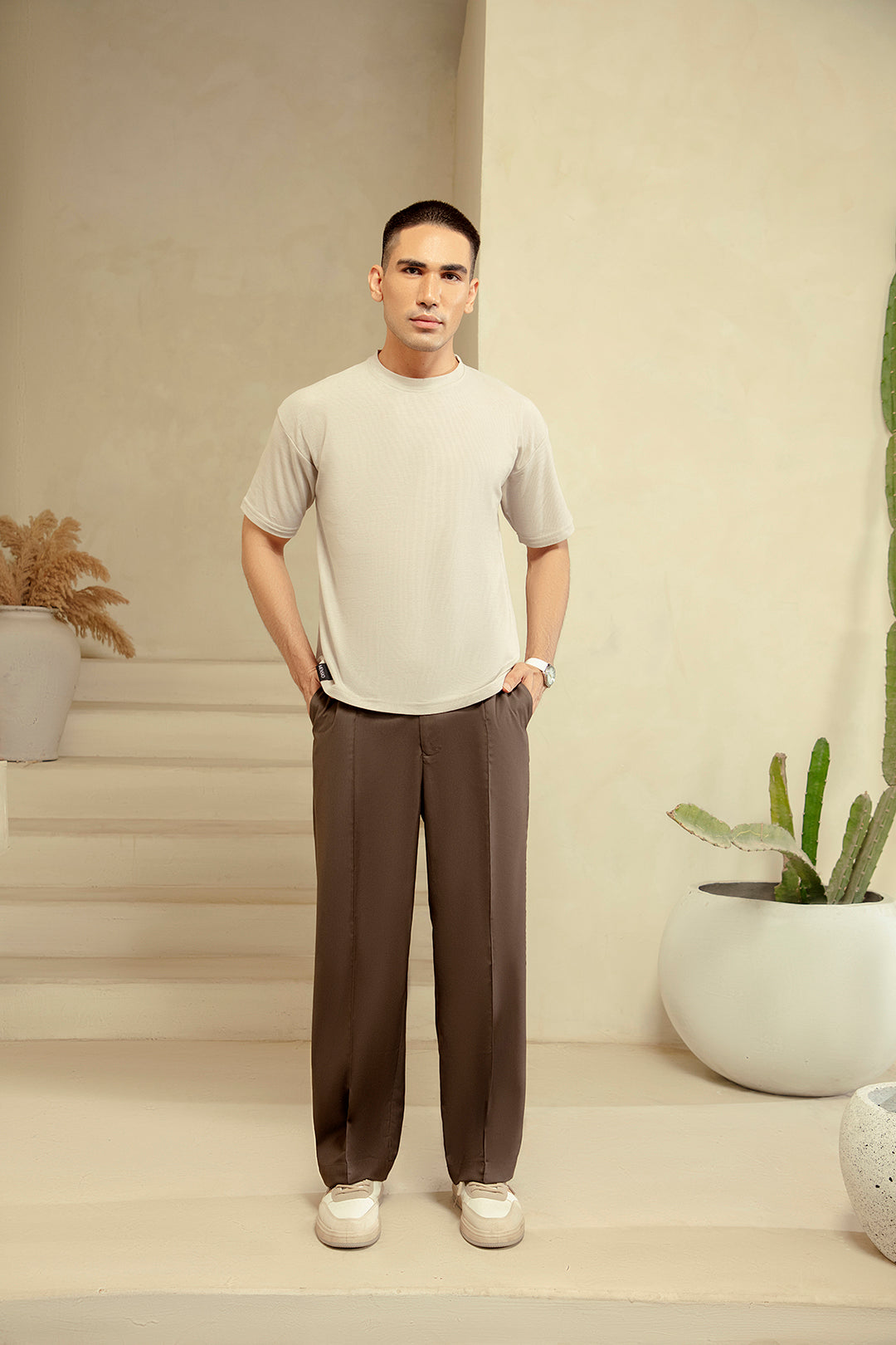 SAND GREY BASIC T-SHIRT