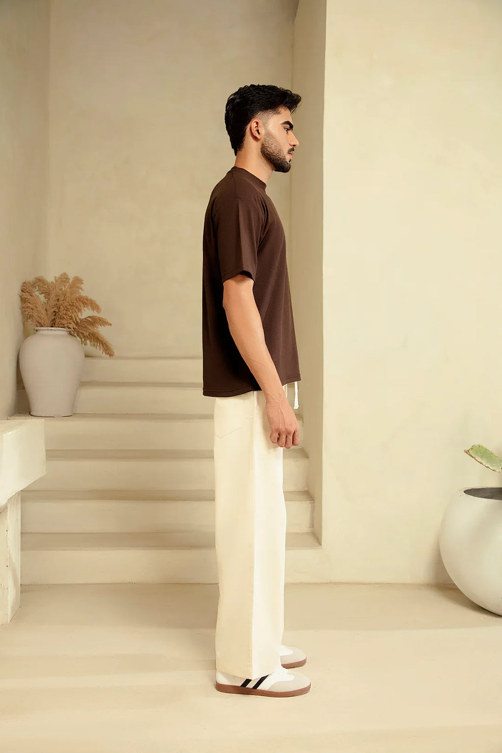 CHOCOLATE BROWN BASIC T-SHIRT - Mensiox