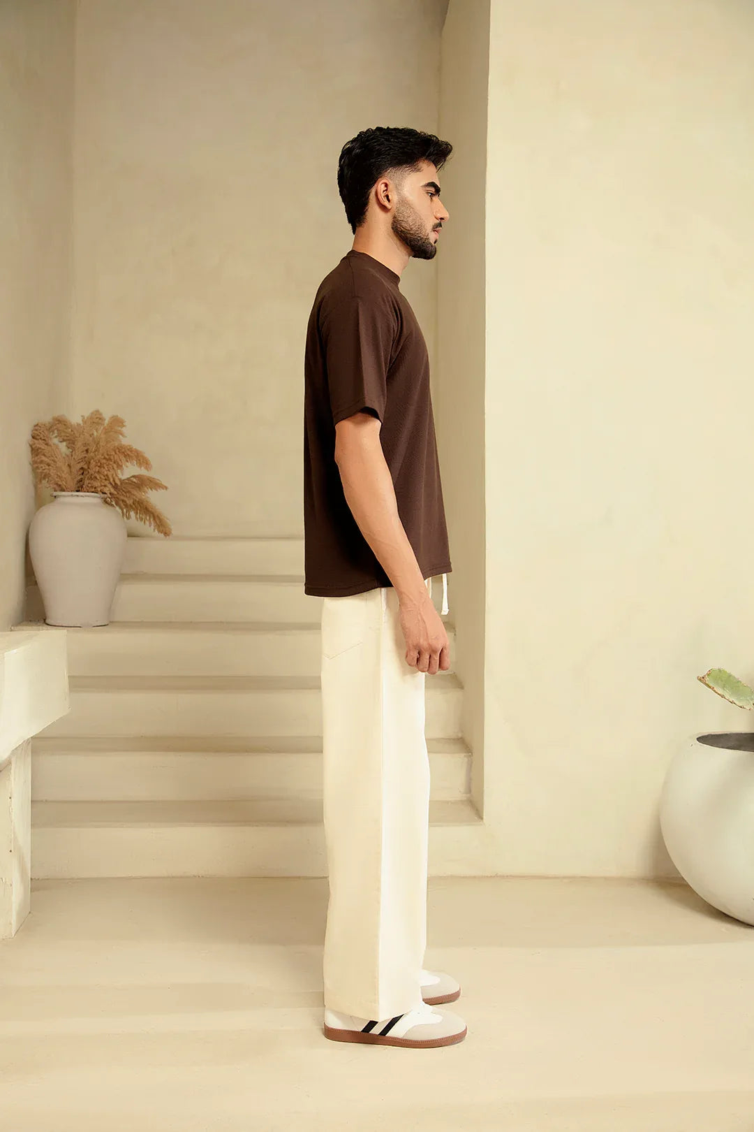 CHOCOLATE BROWN BASIC T-SHIRT - Mensiox