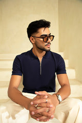 ZIPPER POLO NAVY BLUE
