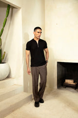ZIPPER POLO BLACK
