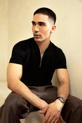 ZIPPER POLO BLACK