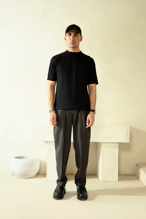 BLACK BASIC T-SHIRT - Mensiox