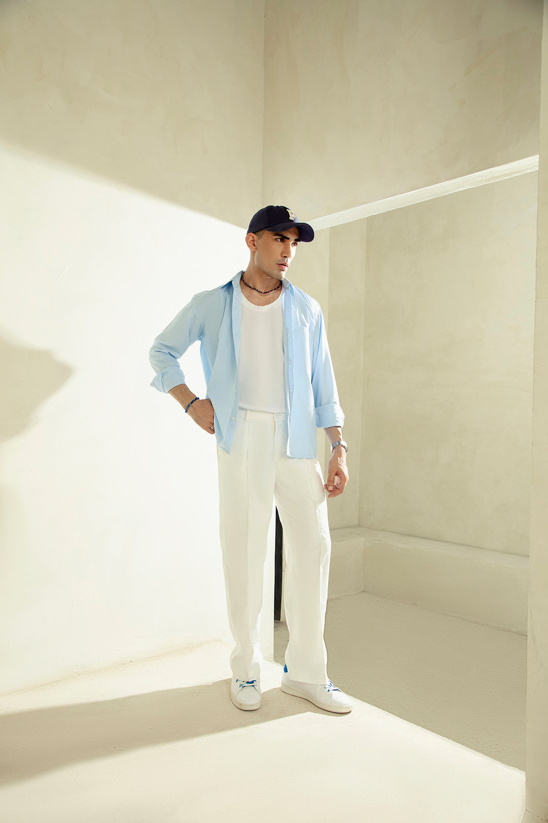SKY-BLUE PATCH POCKET SHIRT