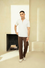 ZIPPER POLO WHITE