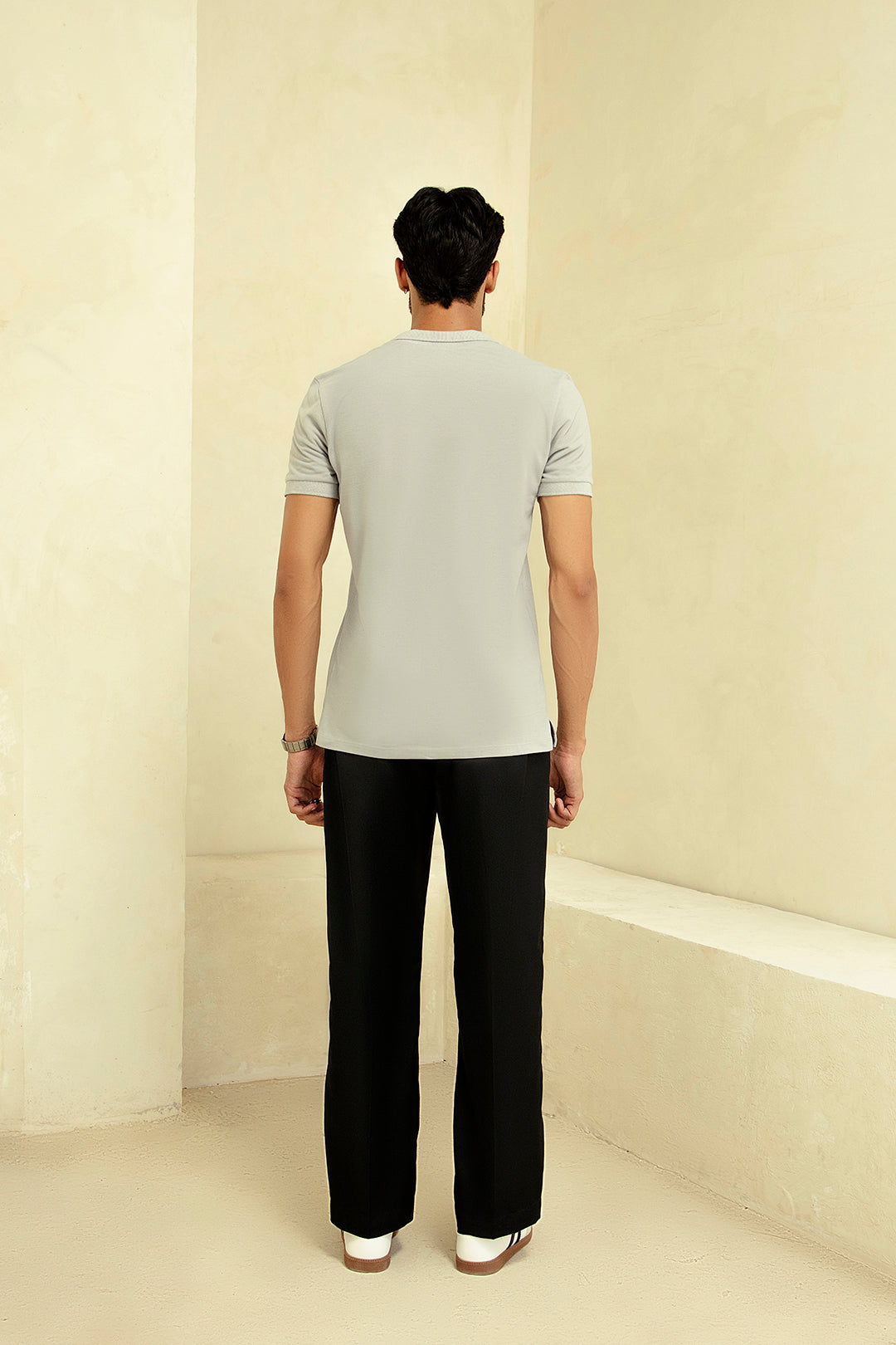 ZIPPER POLO LIGHT GREY