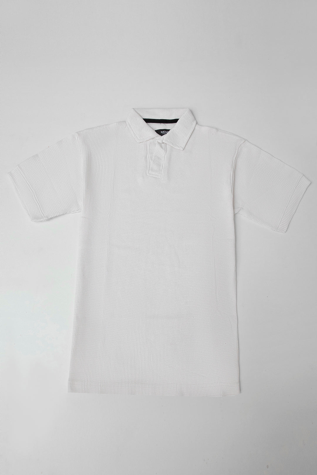 TEXTURED KNIT POLO-WHITE