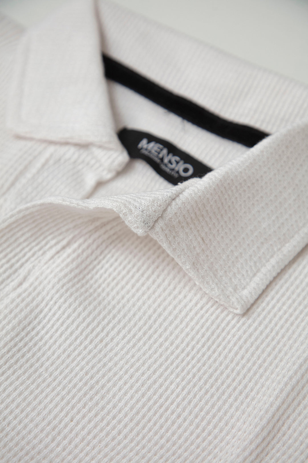 TEXTURED KNIT POLO-WHITE