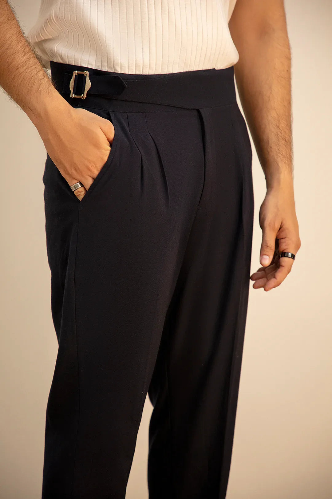 GURKHA PANTS NAVY BLUE - Mensiox
