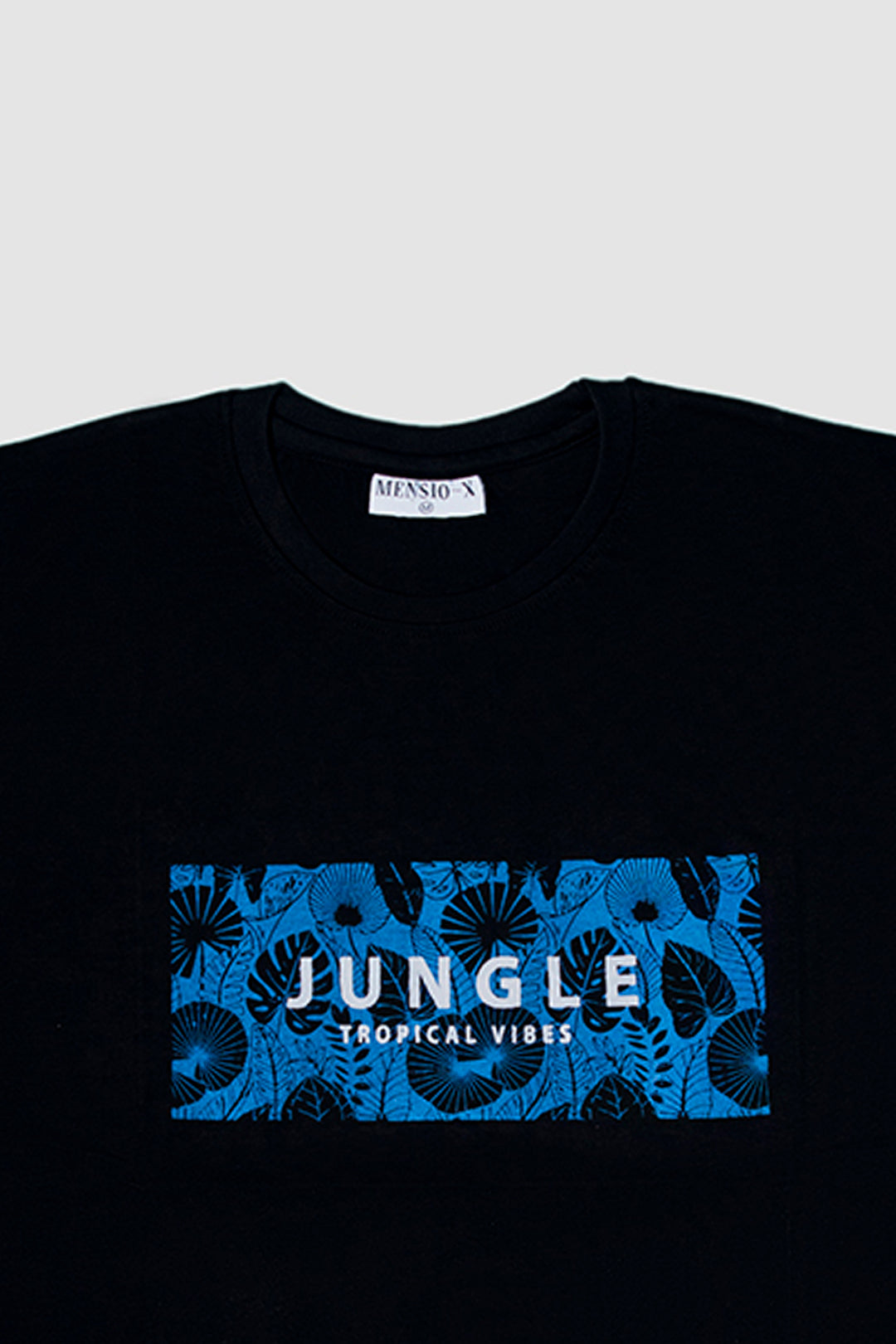 JUNGLE GRAPHIC PRINT TEES-BLACK