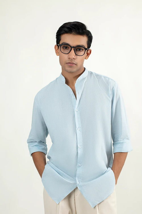 BEN COLLAR SHIRT-SKY-BLUE - Mensiox