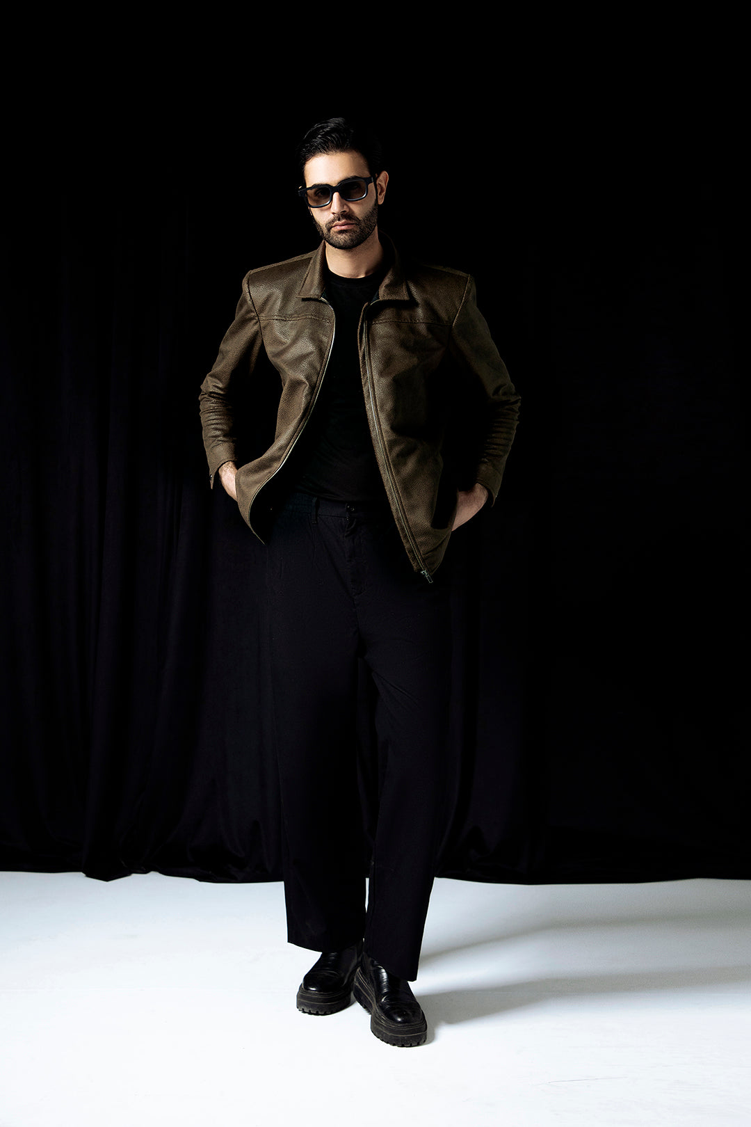 SUEDE JACKET OLIVE HAZE