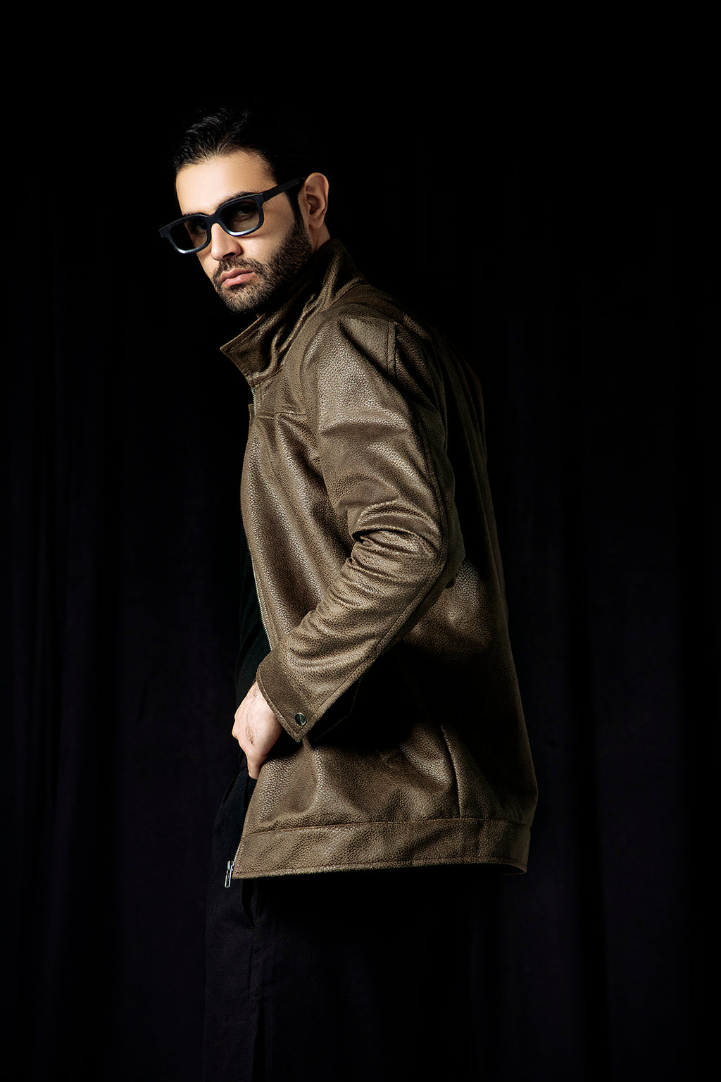 SUEDE JACKET OLIVE HAZE