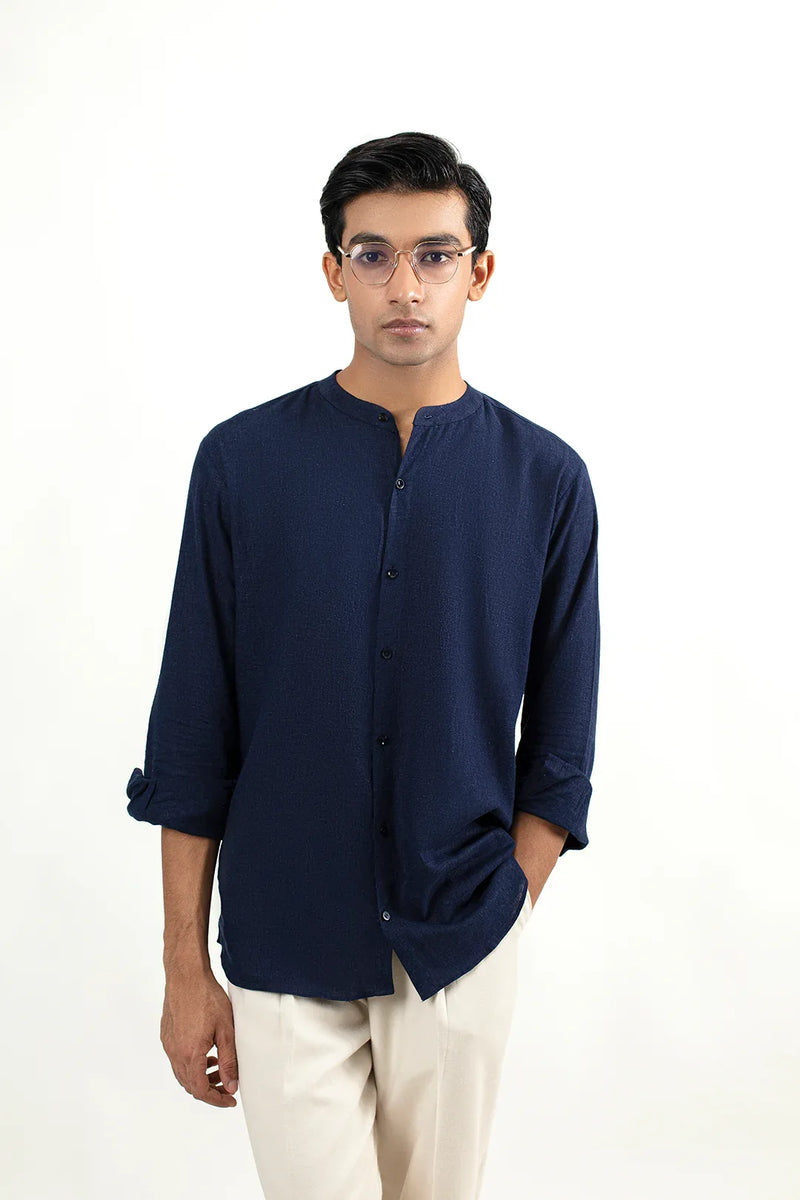 BEN COLLAR SHIRT-DARK-BLUE - Mensiox