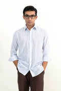 LINEN BUTTON DOWN SHIRT-SHADED-BLUE
