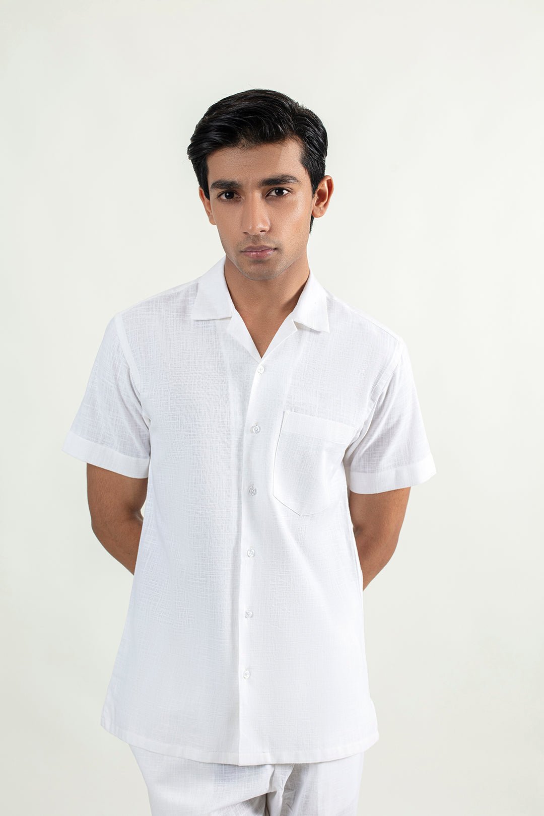 LINEN CUBAN  COLLAR SHIRT