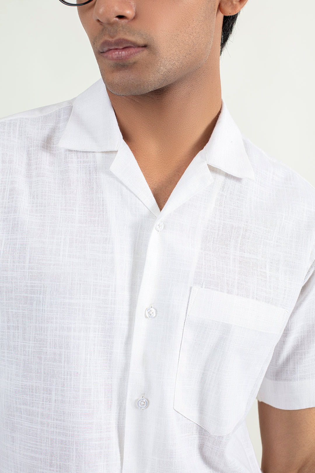 LINEN CUBAN  COLLAR SHIRT