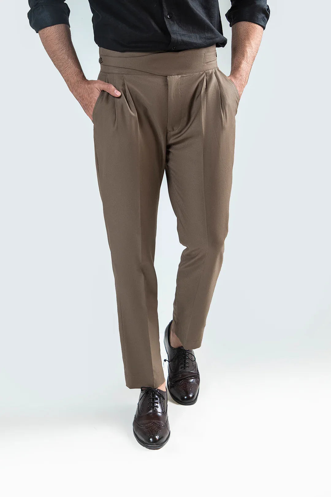 FUSCOUS BROWN-GURKHA PANT - Mensiox