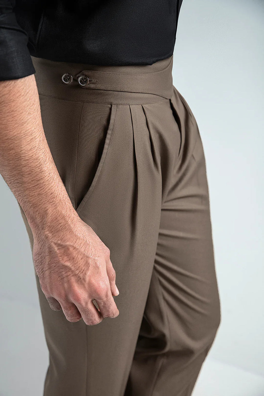 FUSCOUS BROWN-GURKHA PANT - Mensiox