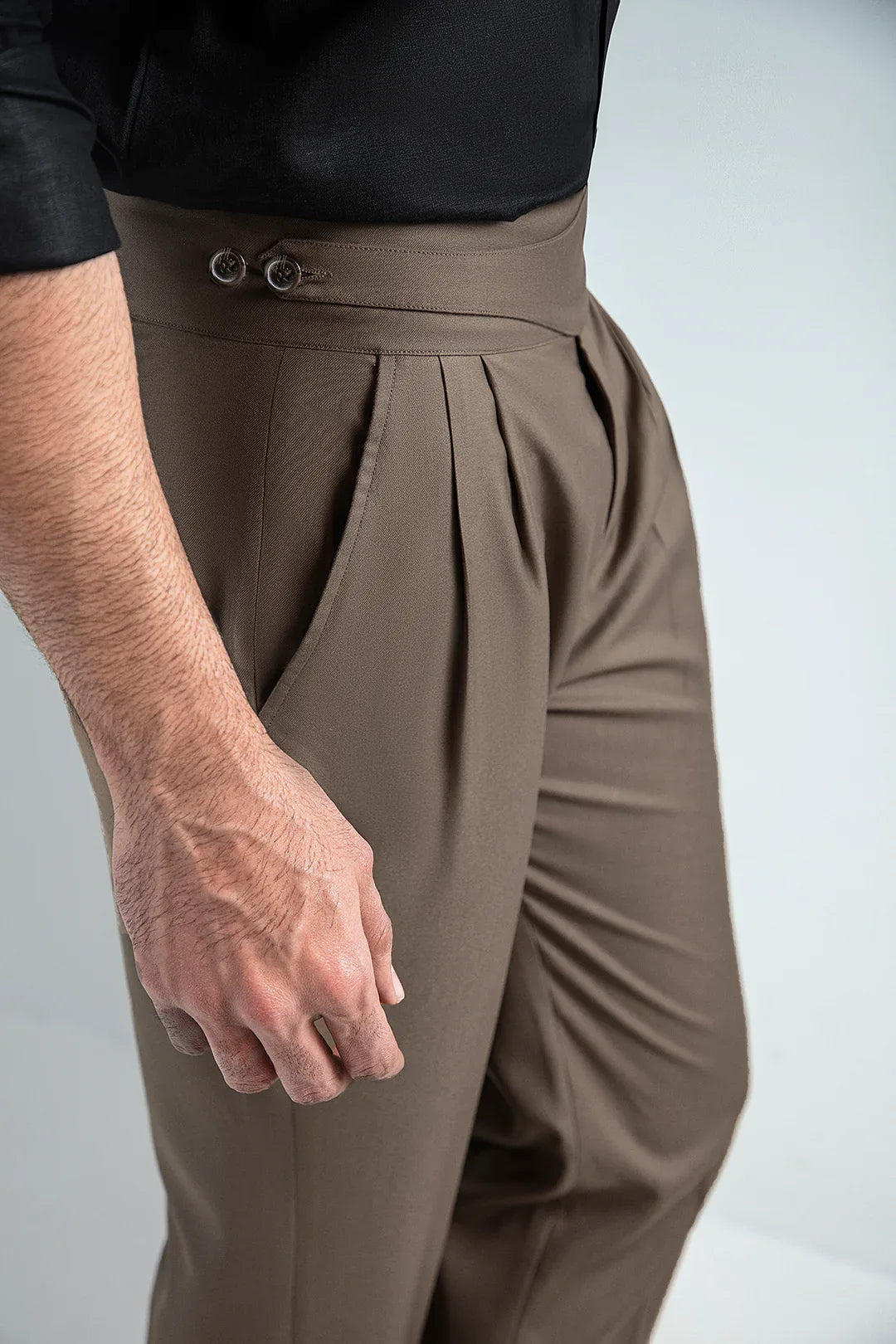 FUSCOUS BROWN-GURKHA PANT - Mensiox