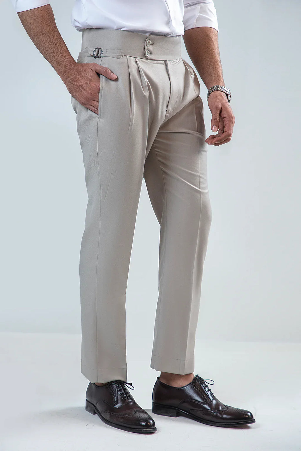 DUSTY GREY-ITALIAN GURKHA PANT - Mensiox