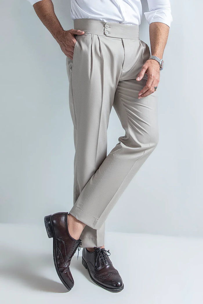 DUSTY GREY-ITALIAN GURKHA PANT - Mensiox