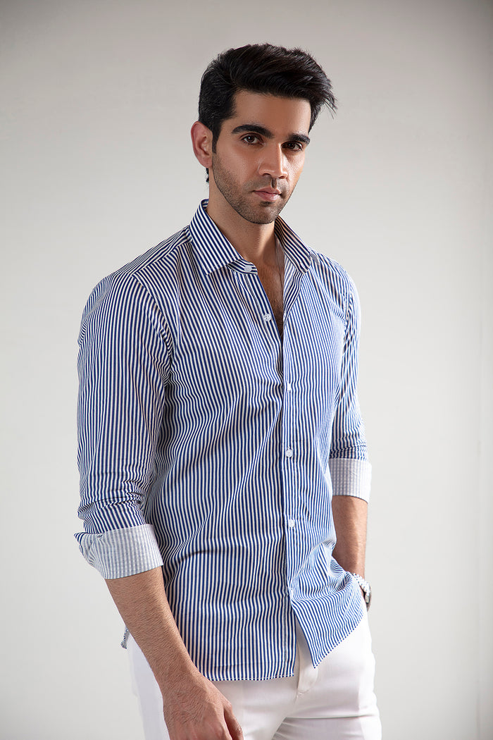 STRIPED BUTTON DOWN SHIRT