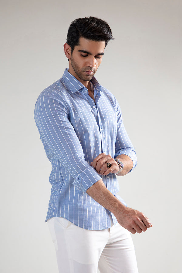 STRIPED BUTTON DOWN SHIRT