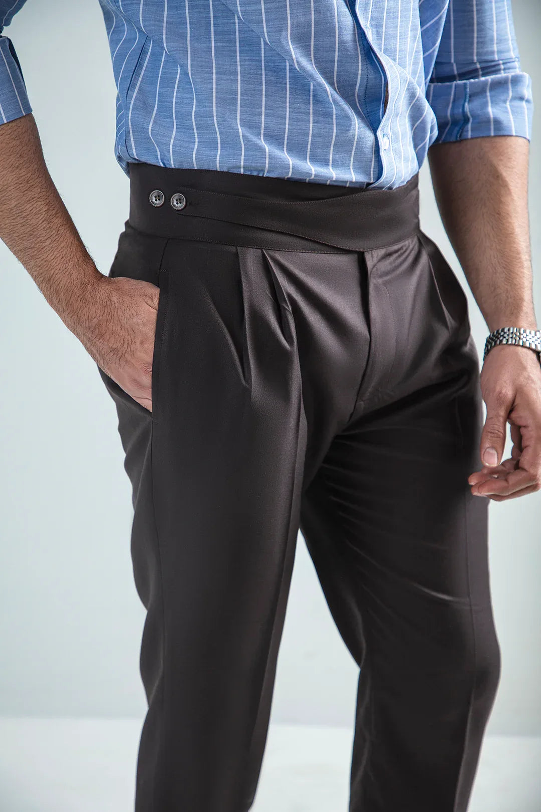 DARK BROWN-GURKHA PANT - Mensiox