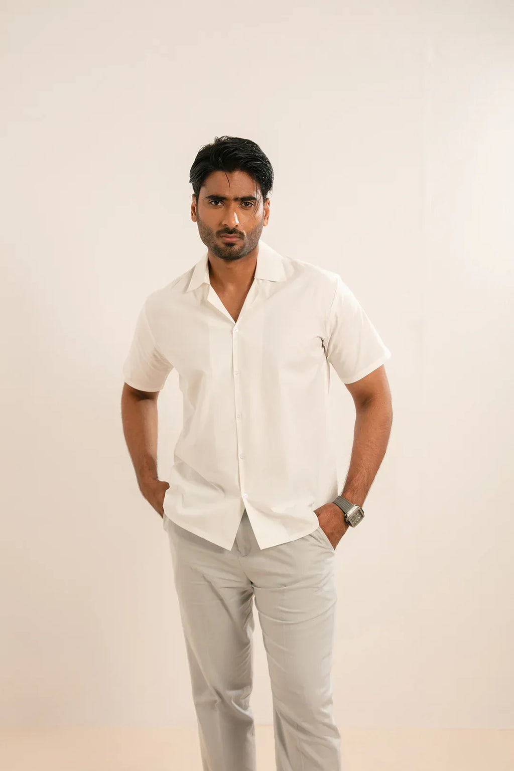 CUBAN COLLAR SHIRT - Mensiox