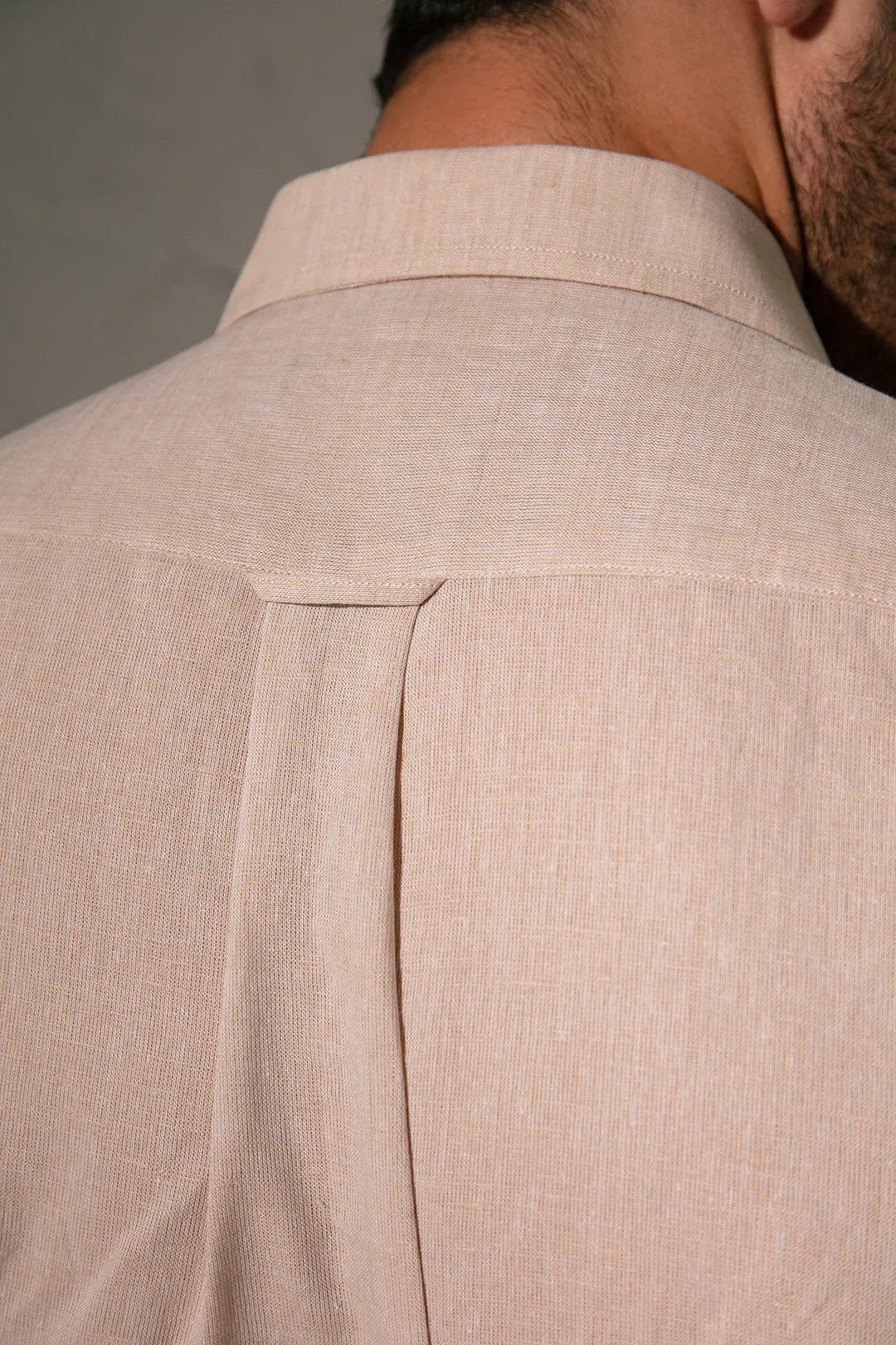 LINEN BEIGE DRESS SHIRT - Mensiox