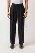 DOUBLE PLEATED KOREAN TROUSER - BLACK