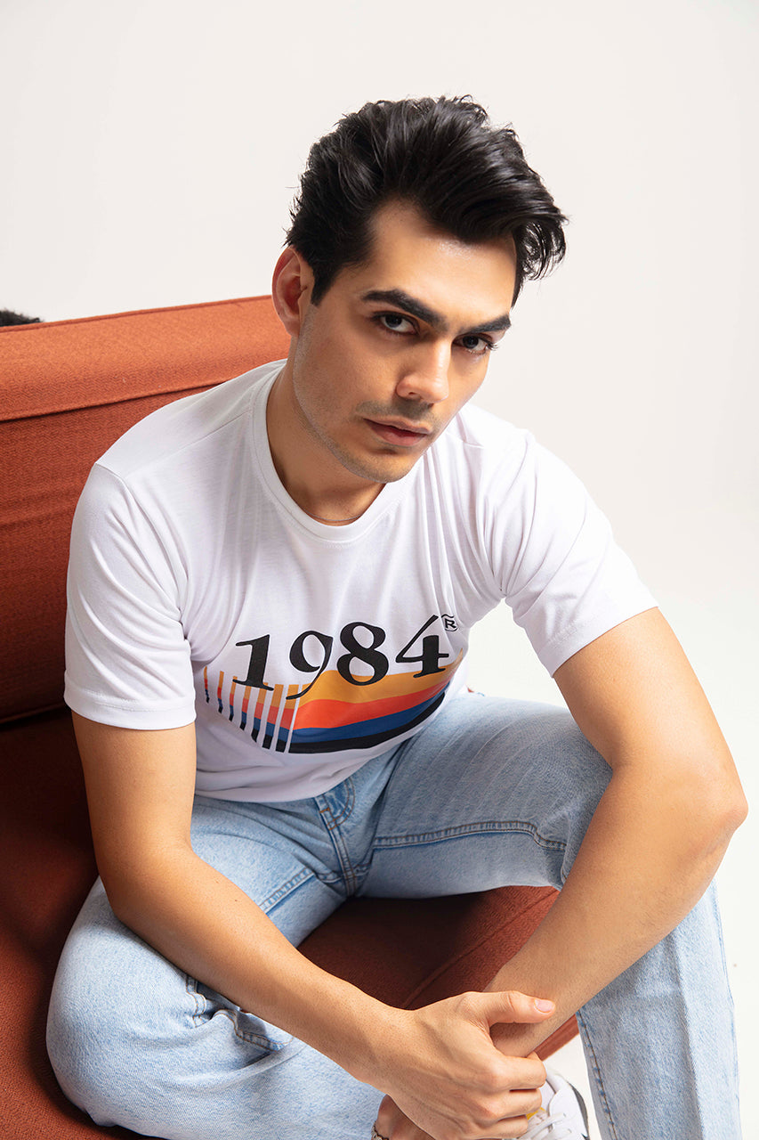 1984 GRAPHIC PRINT TEES-WHITE