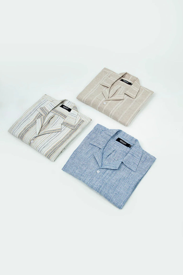 CAMP COLLAR SHIRT PACK OF 3 - Mensiox