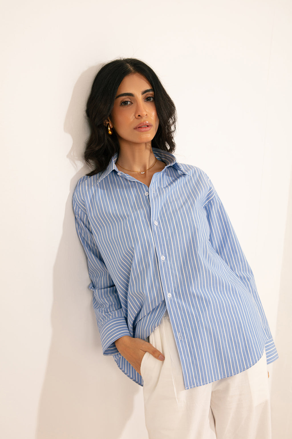 STRIPED SHIRT-BLUE