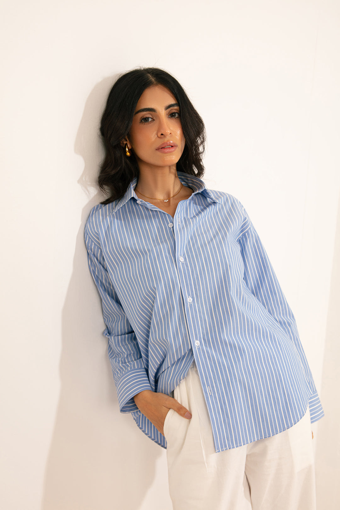 STRIPED SHIRT-BLUE