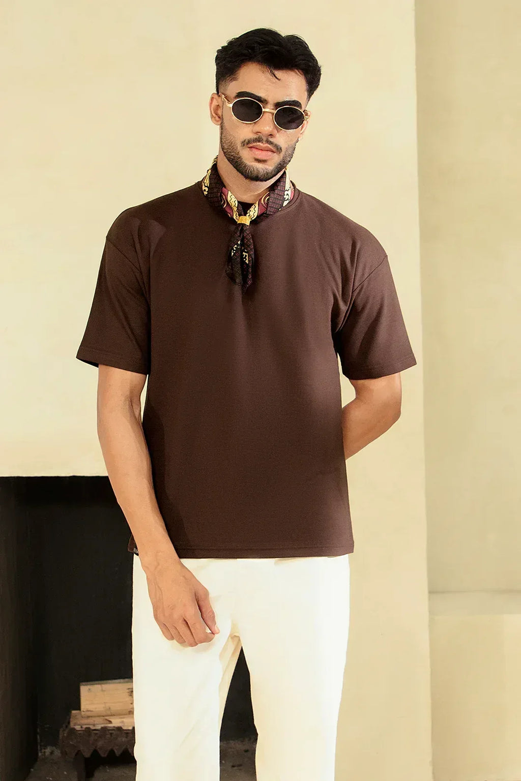 CHOCOLATE BROWN BASIC T-SHIRT - Mensiox