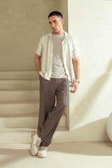 TEXTURED RESORT COLLAR SHORT SLEEVE SHIRT