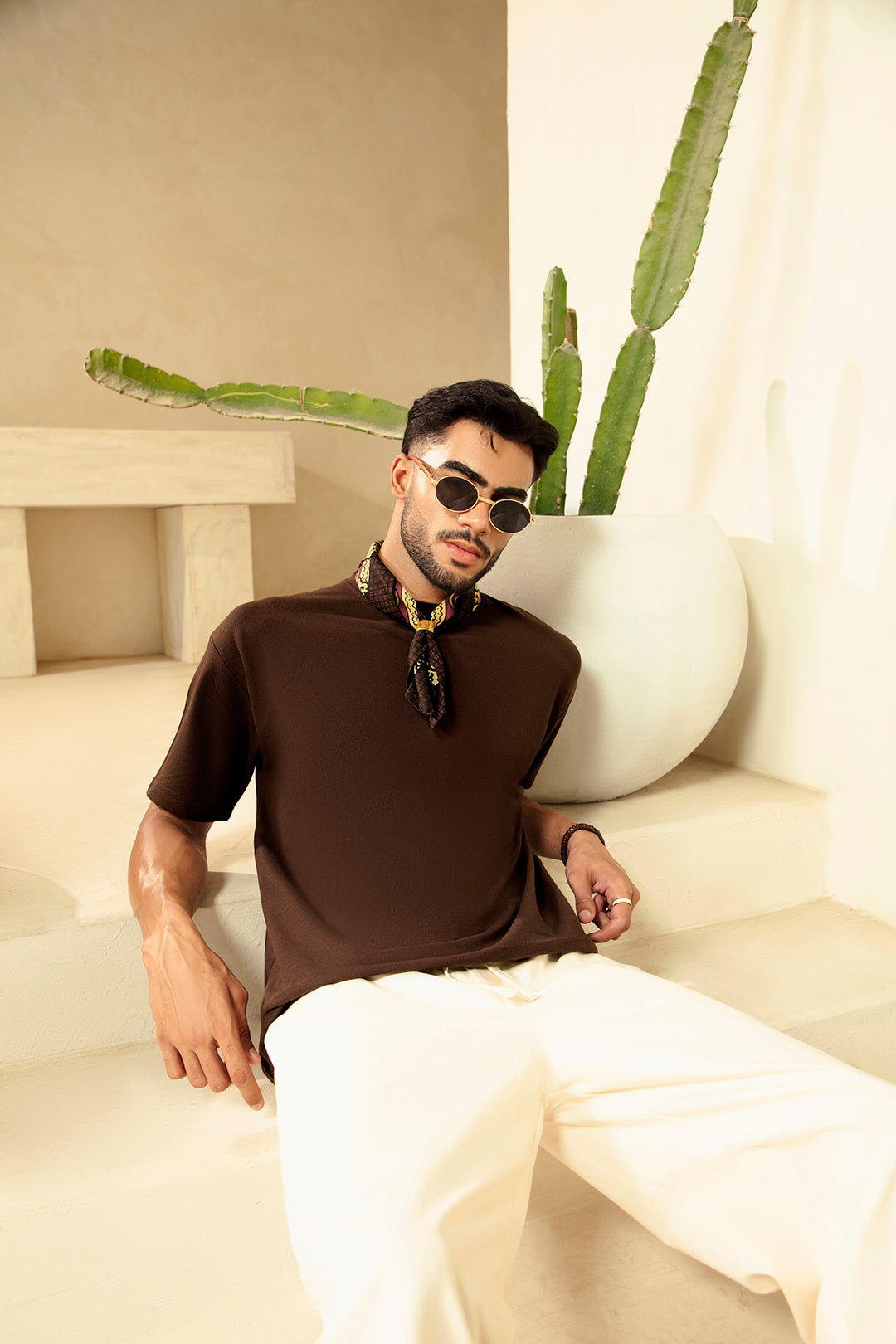 CHOCOLATE BROWN BASIC T-SHIRT